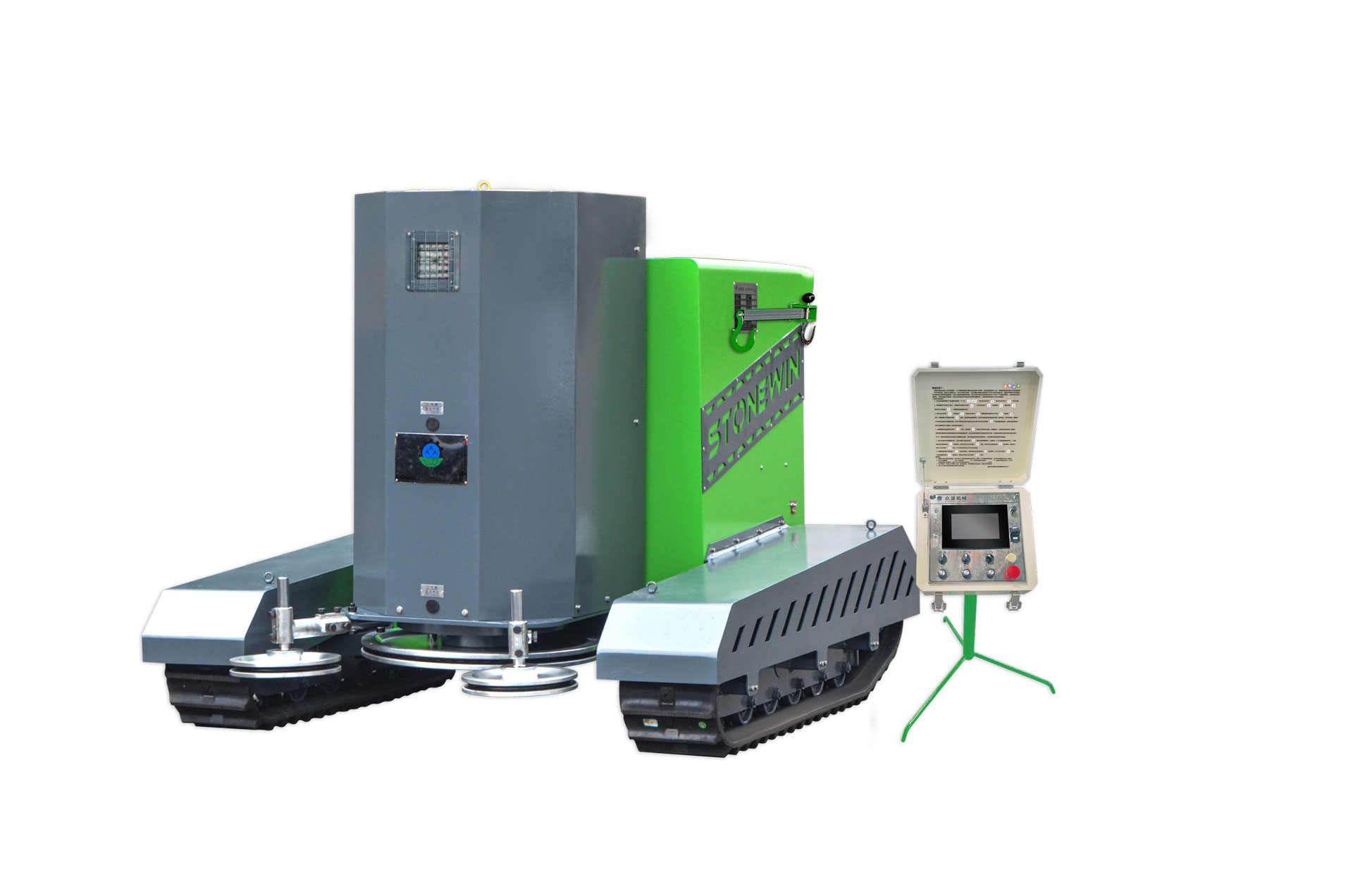 CRAWLER TYPE QUARRYING WIRE SAW MACHINE WITH PMSM